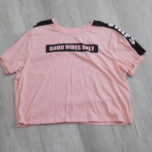 Electric Pink Tee Shirt  Good Vibes